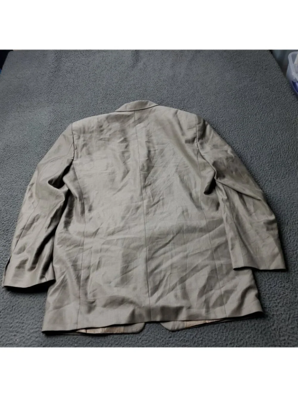 Calvin Klein Wool Blazer Mens 42L Suit Jacket  Beige  Tan Woolmark